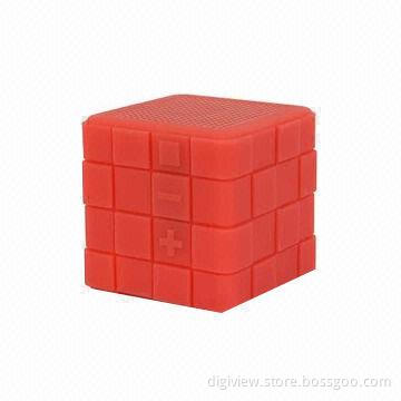 Cube Bluetooth Speaker with Silicone Jacket and Hands-free Phone Call